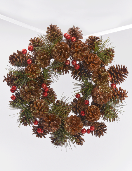 Corona Navidad Rojo/Oro (32cm ø)