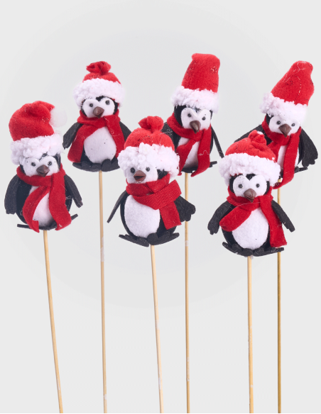Pick Navideño Pingüino (6 uds. | 30cm)