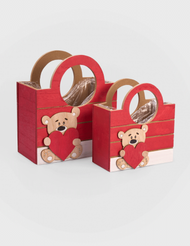 Caja Madera Teddy Bear (2 Unidades)