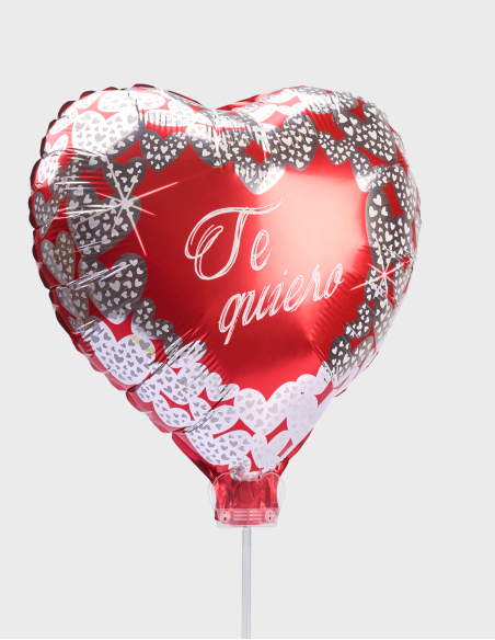 Globos de Corazón "Te Quiero"  | Rojo y Plateado