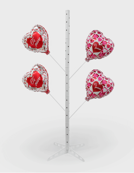 Expositor Globos Blanco 180cm Base 42cm Altura Regulable
