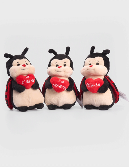 Peluche Mariquita con Corazón (15cm)
