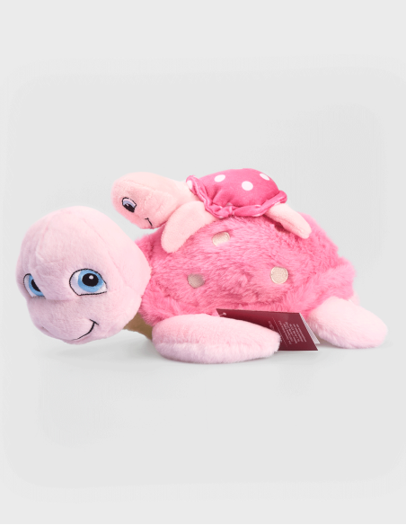 Peluche Tortuga Rosa con Bebé Tortuga en Caparazón
