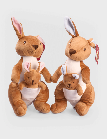 Peluche de Canguro con Cría (30cm)
