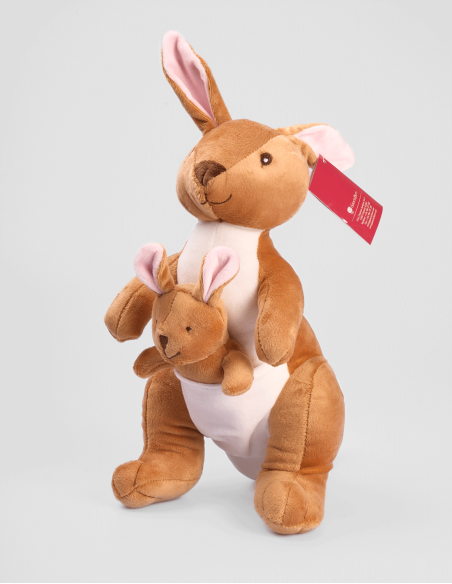 Peluche de Canguro con Cría (30cm)