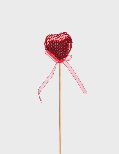 Pick Decorativo con Corazón de Lentejuelas (50cm)