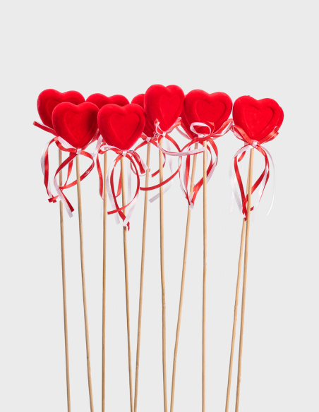 Pick Decorativo con Corazón (Pack 10 uds. | 30cm x 4,5cm)