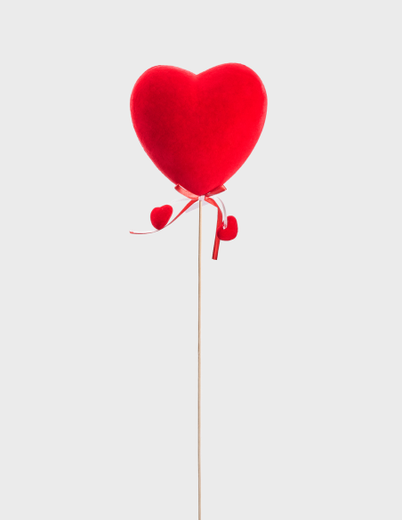 Pick Decorativo Corazones Terciopelo (60cm x 15cm ø)
