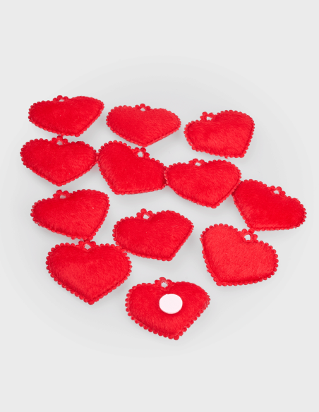 Corazón de Tela Adhesivo (12 uds.)