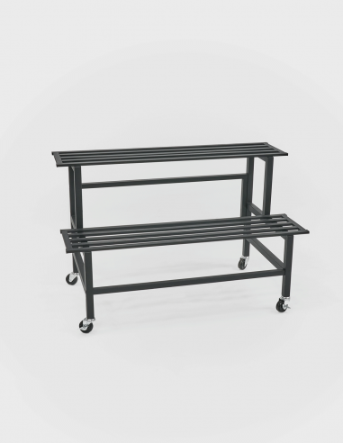 Expositor Negro 2 Niveles para mover plantas