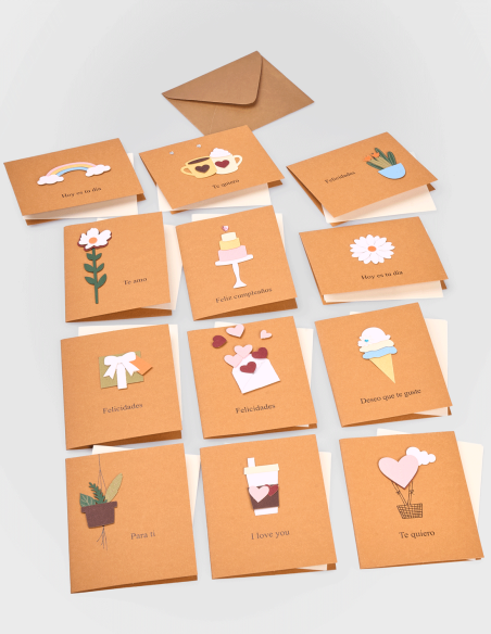 Tarjetas Papel Kraft (9,5cm x 10,5cm)