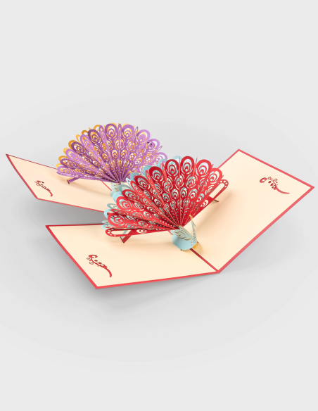 Tarjetas Desplegables Pavo Real (30% descuento)