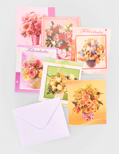 Tarjetas Libros Set Flores