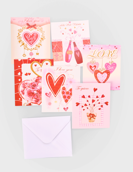 Tarjetas Decorativas de San Valentín (16cm x 9,5cm)