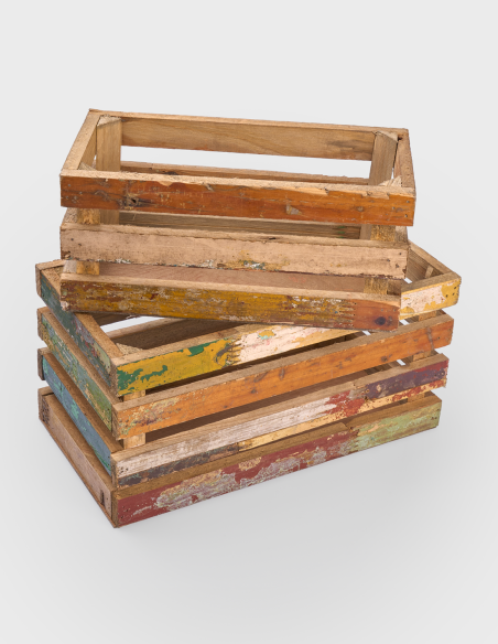 Juego de 2 Cajas de Madera Vintage