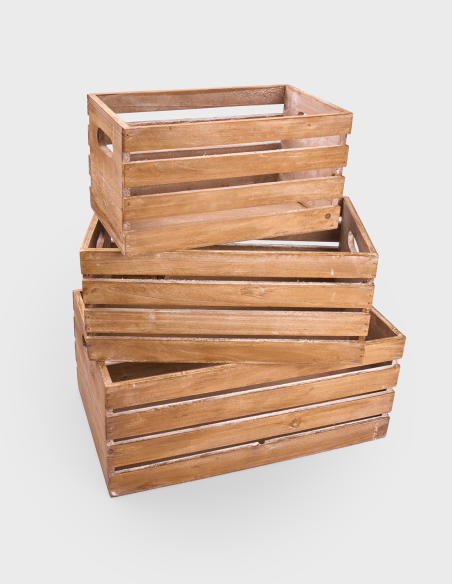 Pack 3 Cajas Decorativas de Madera