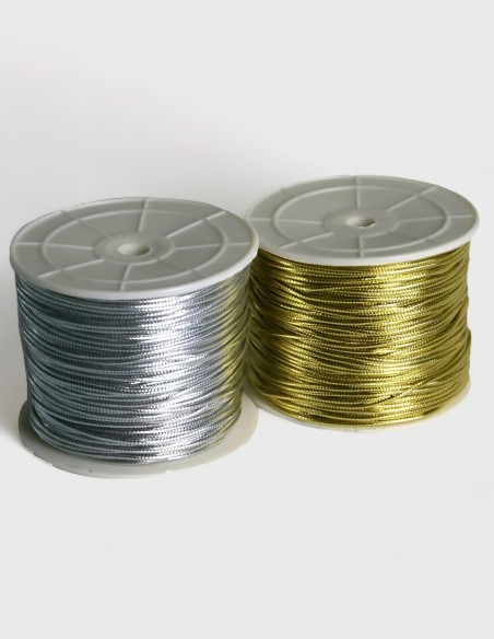 Rollo de Cordón de Metalizado Oro y Plata (100m x 2mm)