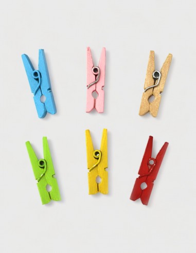 Pinzas mini madera