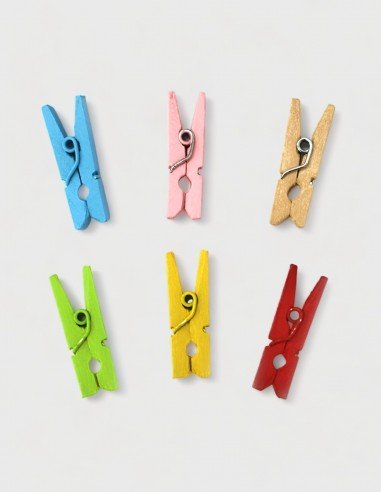 Pinzas mini madera