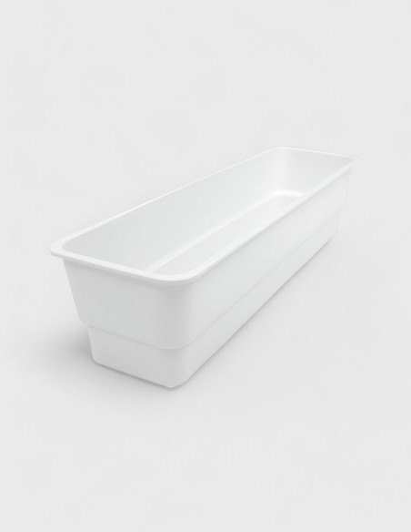 Jardinera Rectangular Blanca (26,5 cm x 7,5 cm)