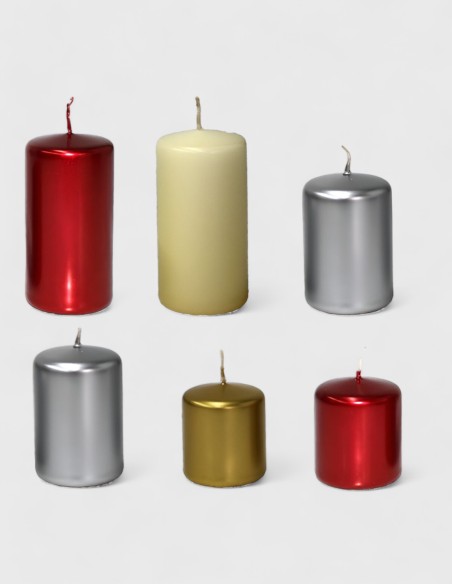 Vela Cilíndrica Taco (3 medidas, 4 colores)