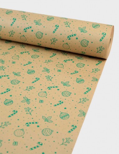 Papel Kraft Estampado Navidad