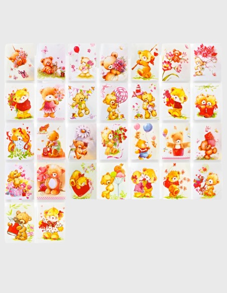 Tarjetas de San Valentín con Ositos (240 uds.| 94mm x 62mm)