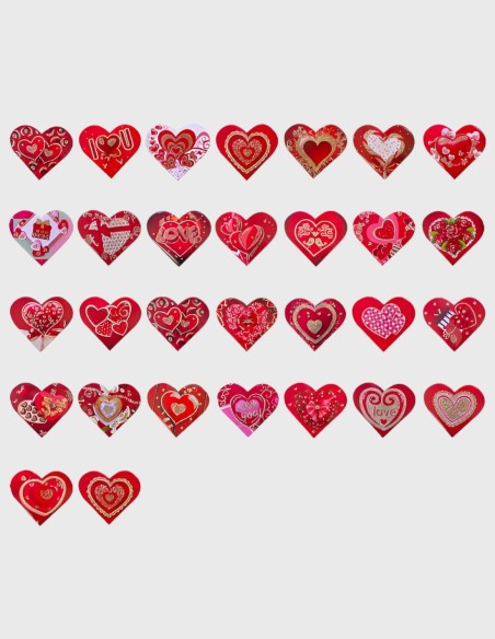 Tarjetas Corazón San Valentín (240 uds. | 112mm x 58mm)