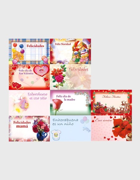 Tarjetas de Felicitación con Brillo (100 uds | 9cm x 5,8cm)