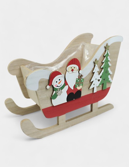 Caja de Madera Navidad Trineo (23 x 10,5 x 17 cm)