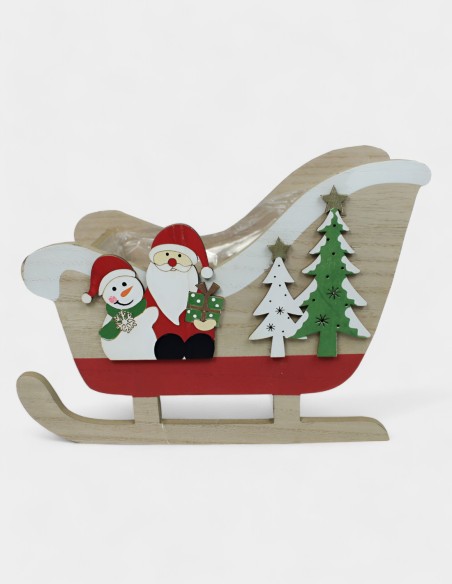 Caja de Madera Navidad Trineo (23 x 10,5 x 17 cm)