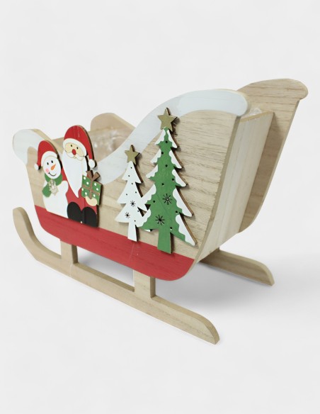 Caja de Madera Navidad Trineo (23 x 10,5 x 17 cm)