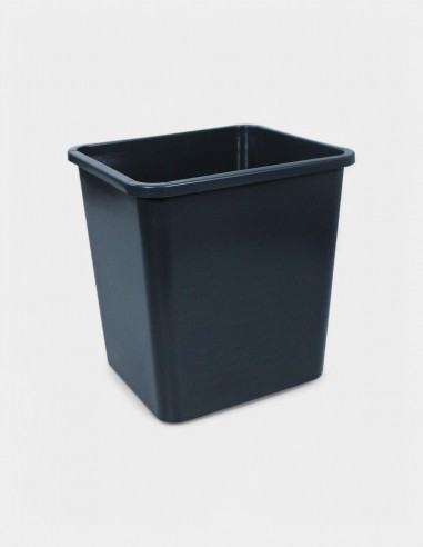 Cubo Rectangular 14L Negro de Plástico