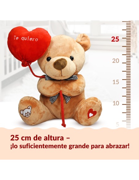 Peluche de Oso con Corazón San Valentín (25cm)