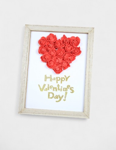 Marco Corazón Foam Rojo Happy Valentines Day
