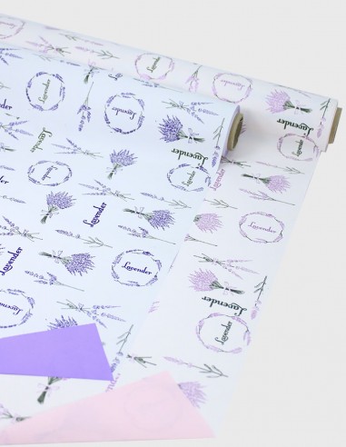 Celofán Bicolor Estampado Lavanda