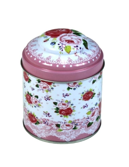 Lata Rosa con Flores