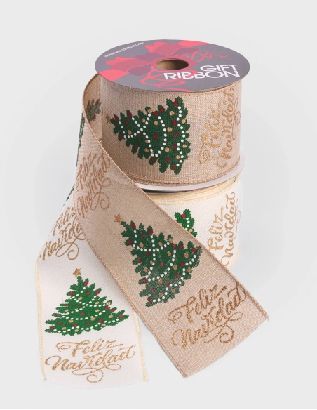 Cinta Navideña "Feliz Navidad" (64mm x 10m)