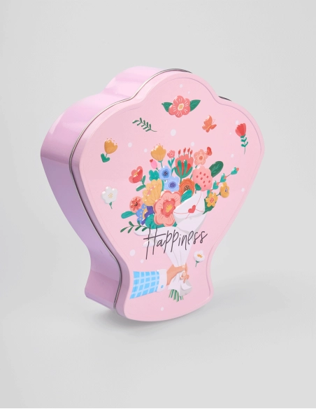 Caja Decorativa Metálica Ramo de Flores (20 x 21 x 6 cm)