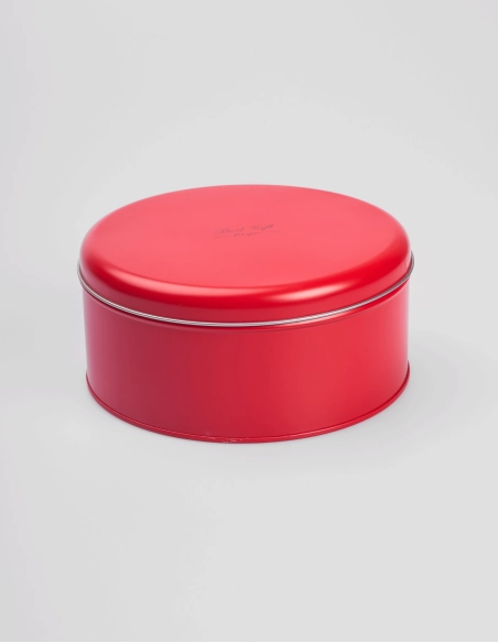 Lata Redonda Roja (17 cm diám. x 7,5 cm)