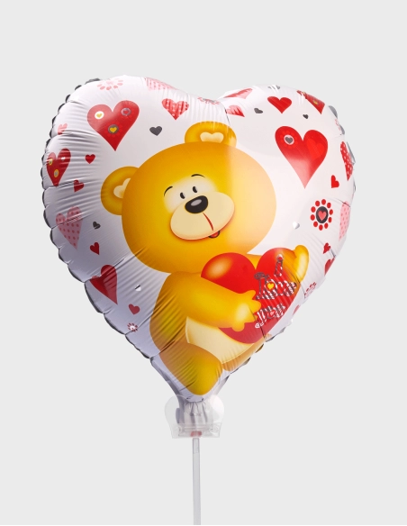 Globo I Love You con Oso (25 uds. | 45cm ø)