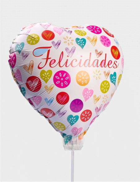 Globo Felicidades Corazon (25 uds. | 45cm ø)