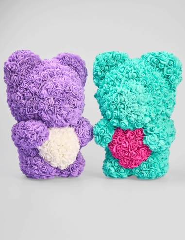 Oso de Rosas Foam con Corazón (36cm x 25cm x 25cm)