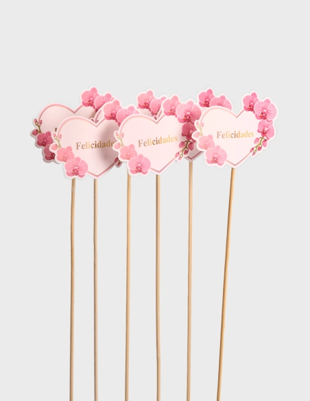 Pick Decorativo Corazón Felicidades (48cm)