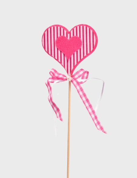 Pick Decorativo Corazón de Fieltro Rosa (30% descuento)