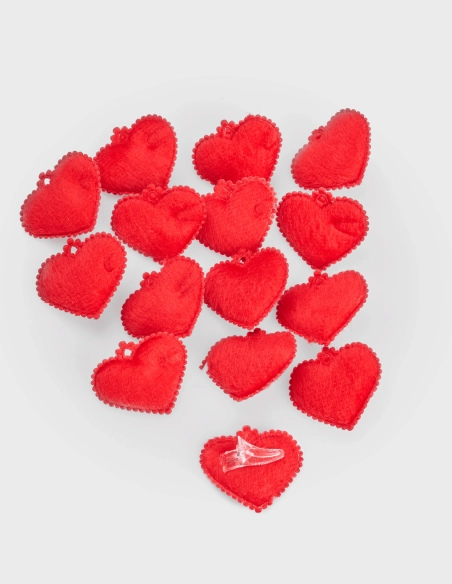 Clip Decorativo de Corazón de Tela (3'5 cm ø)