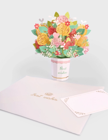 Tarjetas Desplegables Ramo de Flores (30% descuento)