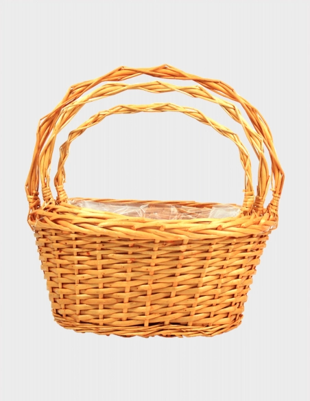 Juego Cestas de Mimbre para Flores (3 piezas)