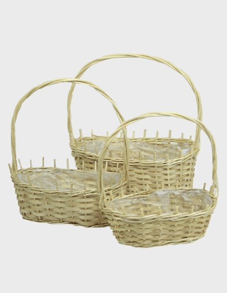 Juego Cestas de Mimbre para Flores (Ref: FM221014)