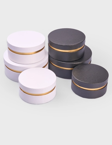 Pack 3 Cajas Decorativas Redondas de Papel